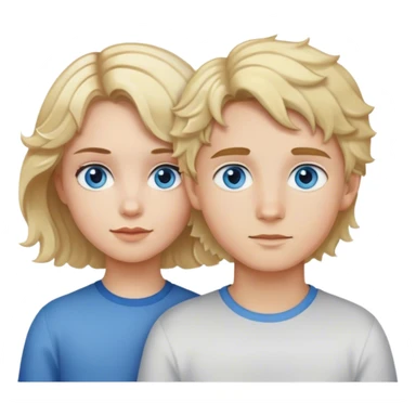 Girl with short wavy hair and blue eyes and a boy with blond hair and hazel eyes sticker