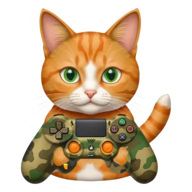 cat homme-avec-manette-ps4-camouflage sticker