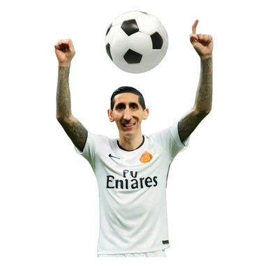 di maria doing the heart celebration sticker