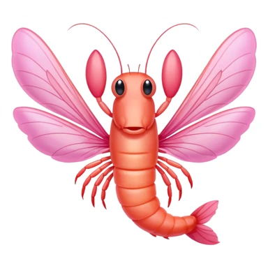 Shrimp with wings sticker