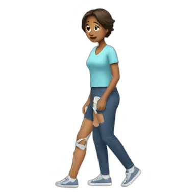 woman with broken leg sticker