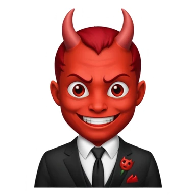devil with tie sticker