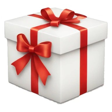 present - white box and red ribbon sticker