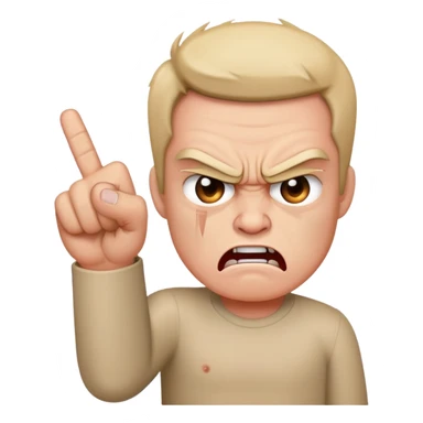 Very very angry with middle finger sticker