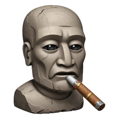Easter island head smoking cigar sticker