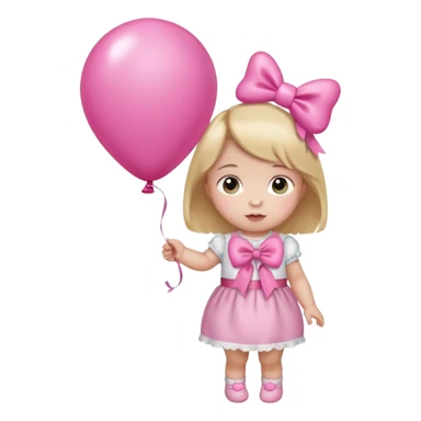 baby bow with pink baloon sticker