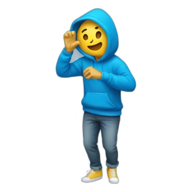 Personne qui dab avec un pull bleu sticker