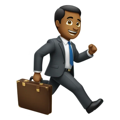 man running with briefcase sticker