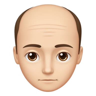 emoji of a human forehead, simple and clean cartoon style, only showing the upper part of the face from eyebrows to hairline sticker