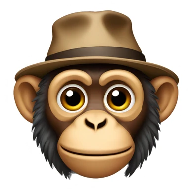 Monkey wearing a hat sticker