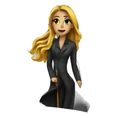 smoke women long hair umbrella sticker