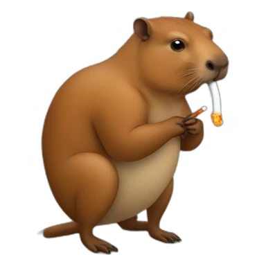 Capibara smoking a cigarette sticker