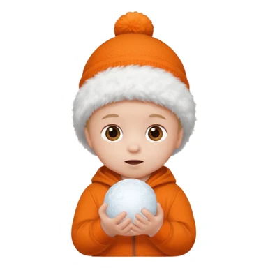 baby boy in orange with snowball











 sticker