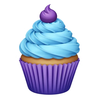 Cupcake: blue cream, purple paper sticker