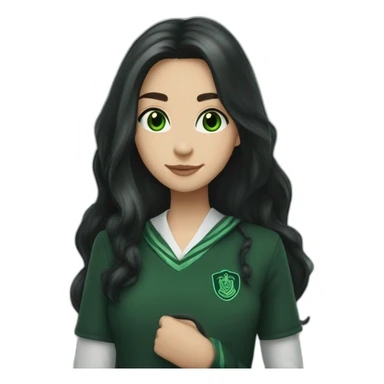 slytherin-student-girl-long dark hair-green eyes sticker