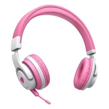 Unos audífonos blancos con un listón rosa  sticker