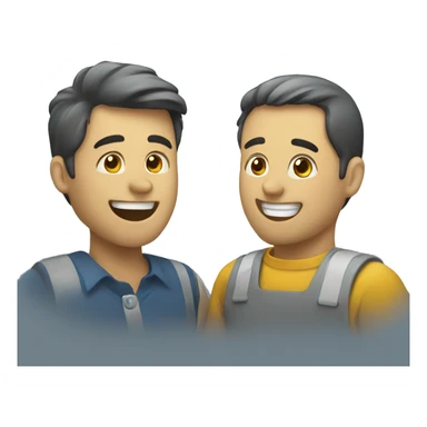 Two happy employees talking to each other  sticker