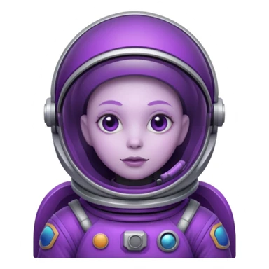 purple alien white Astronaut sticker