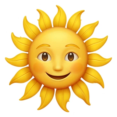 smiling sun emoji, simple and cheerful sticker