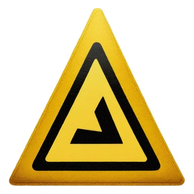 alert road sign tirangular shape, with yellow background and clear black color exclamation  mark ("!") at center sticker