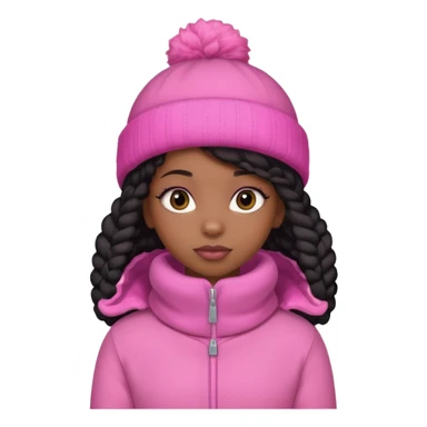 Black girl that is in the snow and is wearing pink with girly hair  sticker