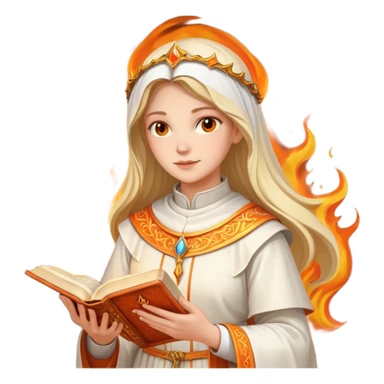 dnd cleric holding a holy book on fire sticker