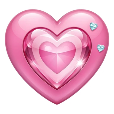 diamond heart with one mini pink heart inside of it  sticker