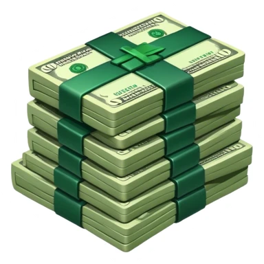dark emerald stack of money sticker