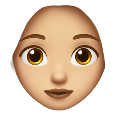 Girl with brown  and long hair hazel eyes tiny nose and big lips  sticker