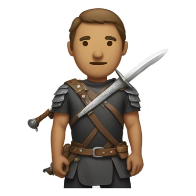 Man with sword on back sticker