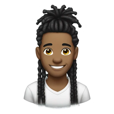 young guy with black dread locks wearing earrings and big lips and smiling with dimples sticker