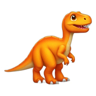 a little orange dinosaur sticker
