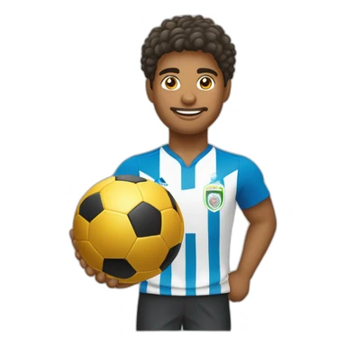 menino com cabelo curto meio ondulado com a copa do mundo sticker
