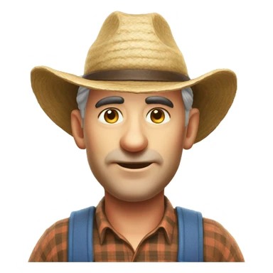 Realistic Human Adult Farmer, toon match game 3D character rendered sticker