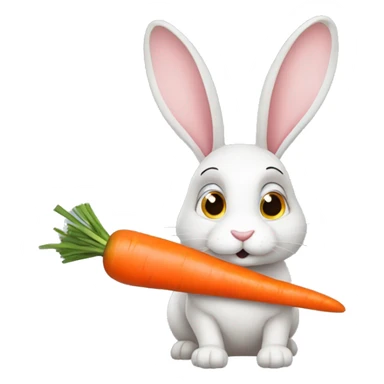 A rabbit in search of carrots  sticker