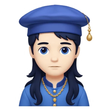 pale blueberry prince cute with long black hair blueberry hat and clothes sticker