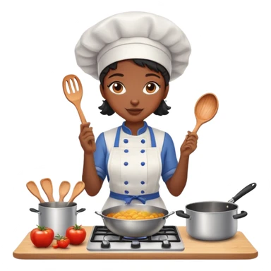 Black girl cooking sticker