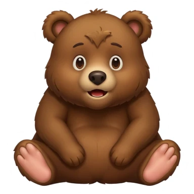 brown bear farting sticker