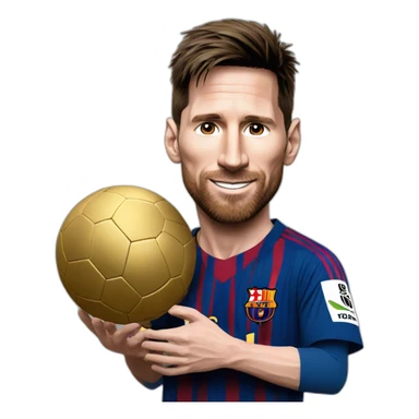 Messi avec le ballon d’or sticker