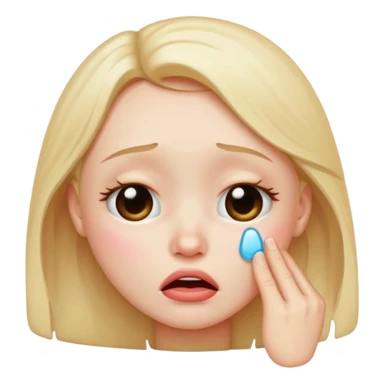 kissy face with a crying face sticker