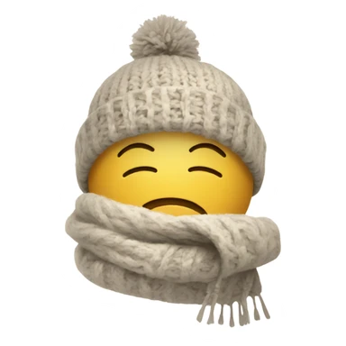 A smiley face with a winter hat and scarf  sticker