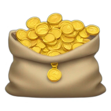Bag with gold coins sticker