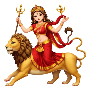 Divine Mother Durga & Lion in traditional pose. sticker