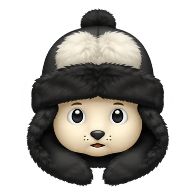 A blank Black ushanka hat sticker