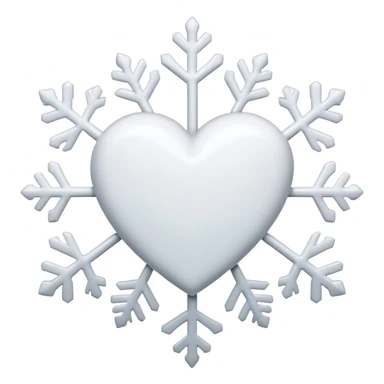 white heart with a snowflake pattern sticker