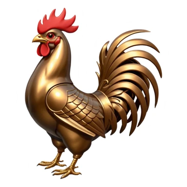 Armored rooster sticker