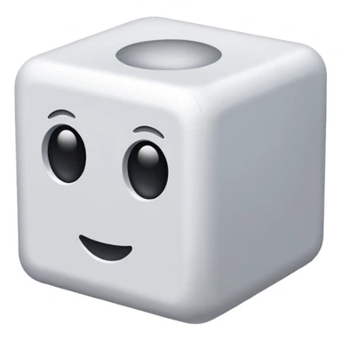 plain white cube sticker