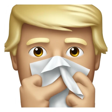 Donald Trump  wiping his nose sticker