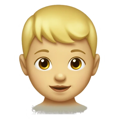 baby head, 6 months, smiling, yellow skin sticker