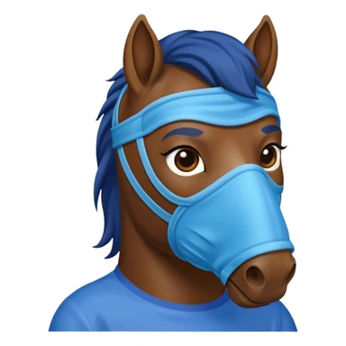 horse with blue mask and shirt sticker